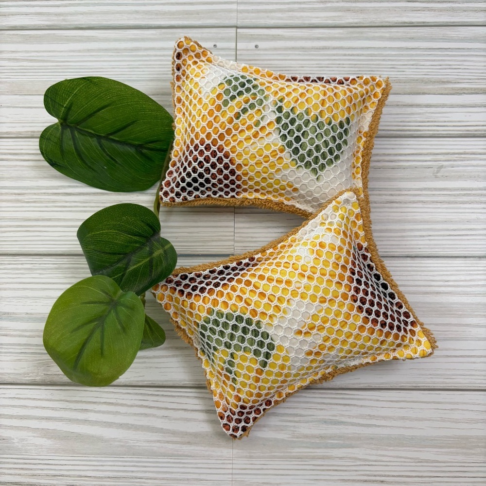 Handmade Sunflower Reusable Machine Washable Dish Sponge Set